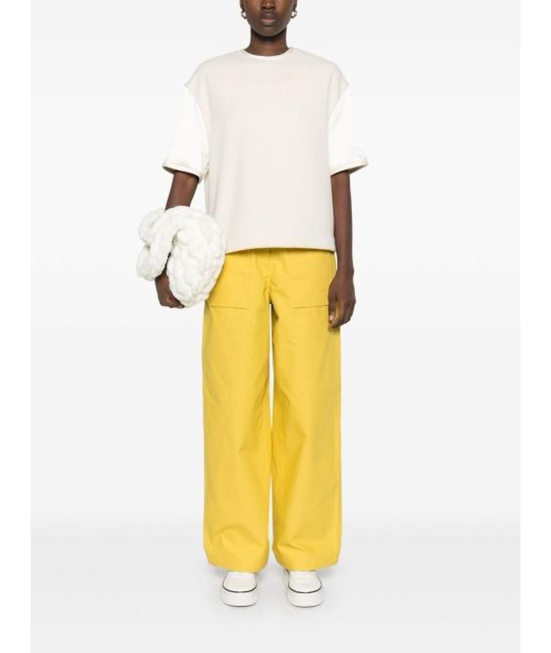 JIL SANDER Бежевая шерстяная футболка, фото 4