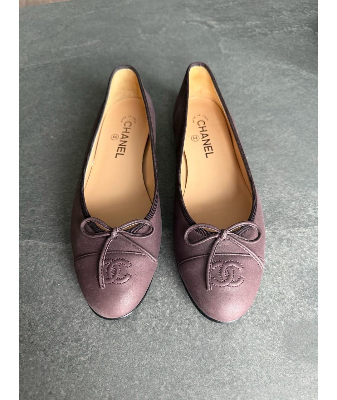 CHANEL Фиолетовые кожаные балетки, фото 2