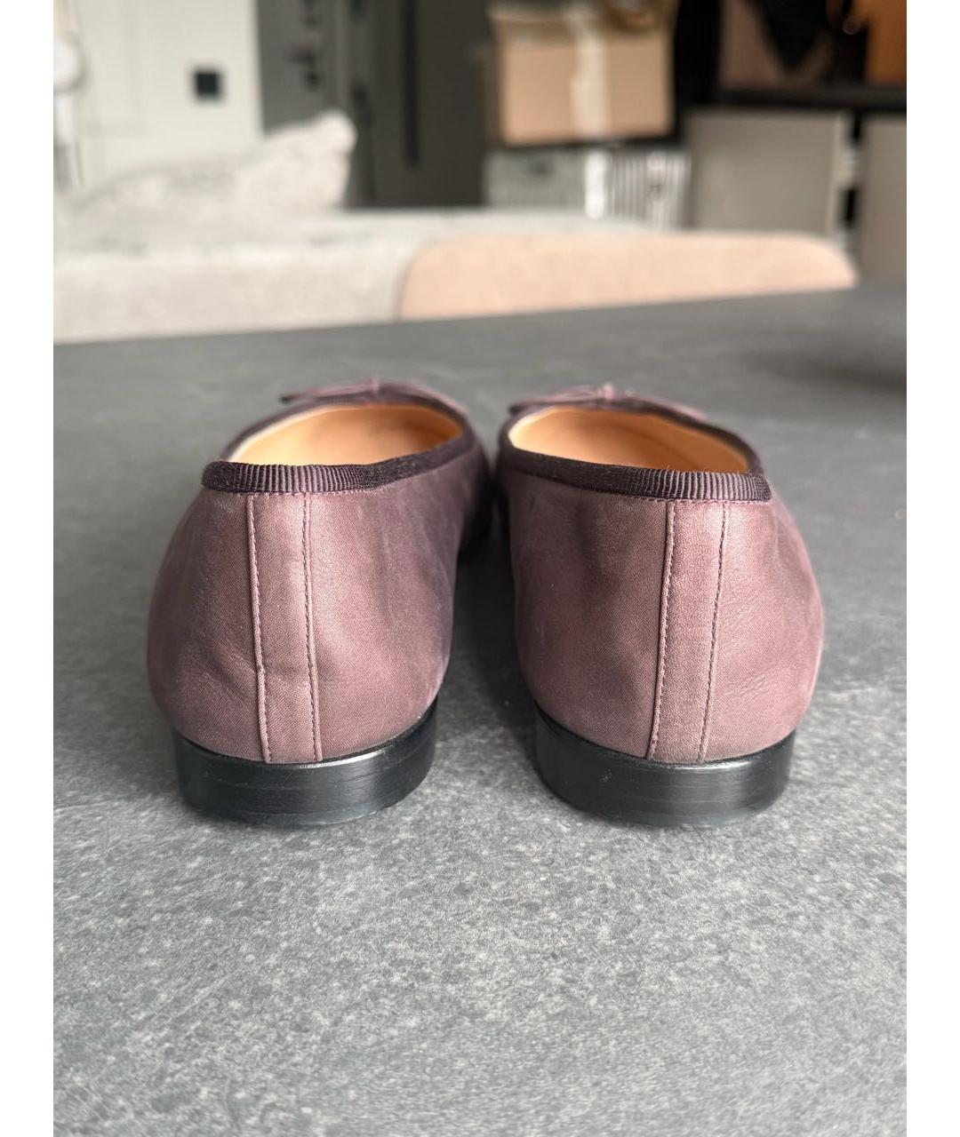CHANEL Фиолетовые кожаные балетки, фото 4