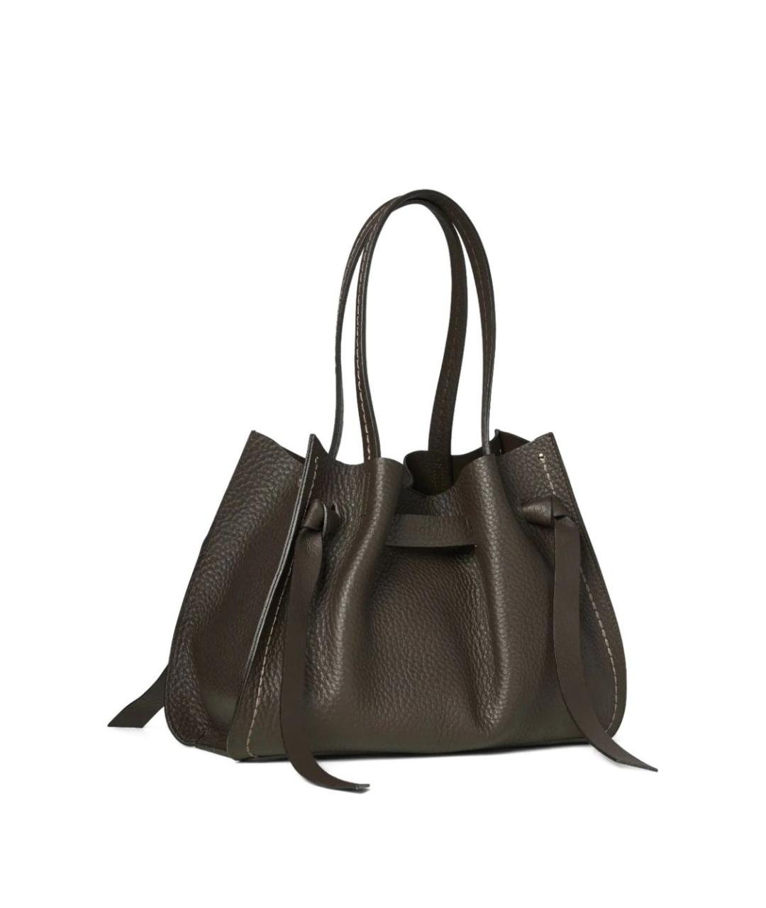 VISONA Коричневая кожаная сумка тоут, фото 4