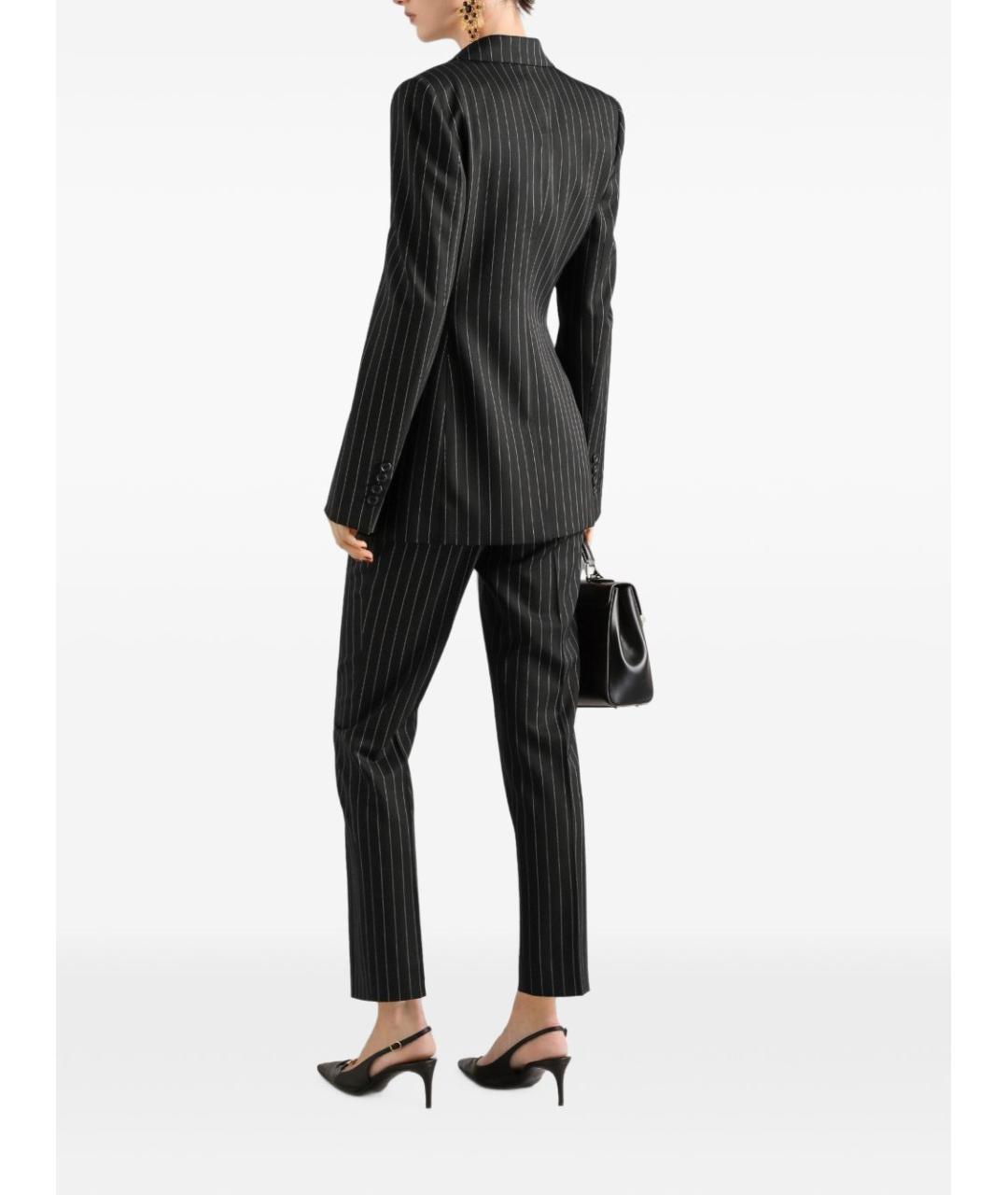 DOLCE&GABBANA Черные шерстяные прямые брюки, фото 5