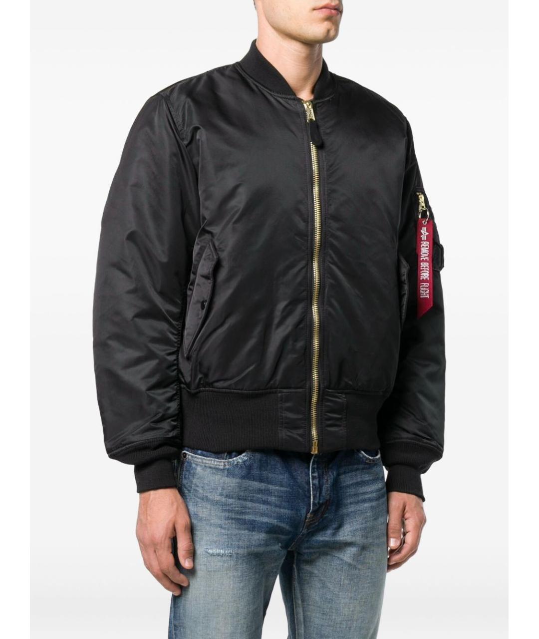 ALPHA INDUSTRIES Черная синтетическая куртка, фото 3