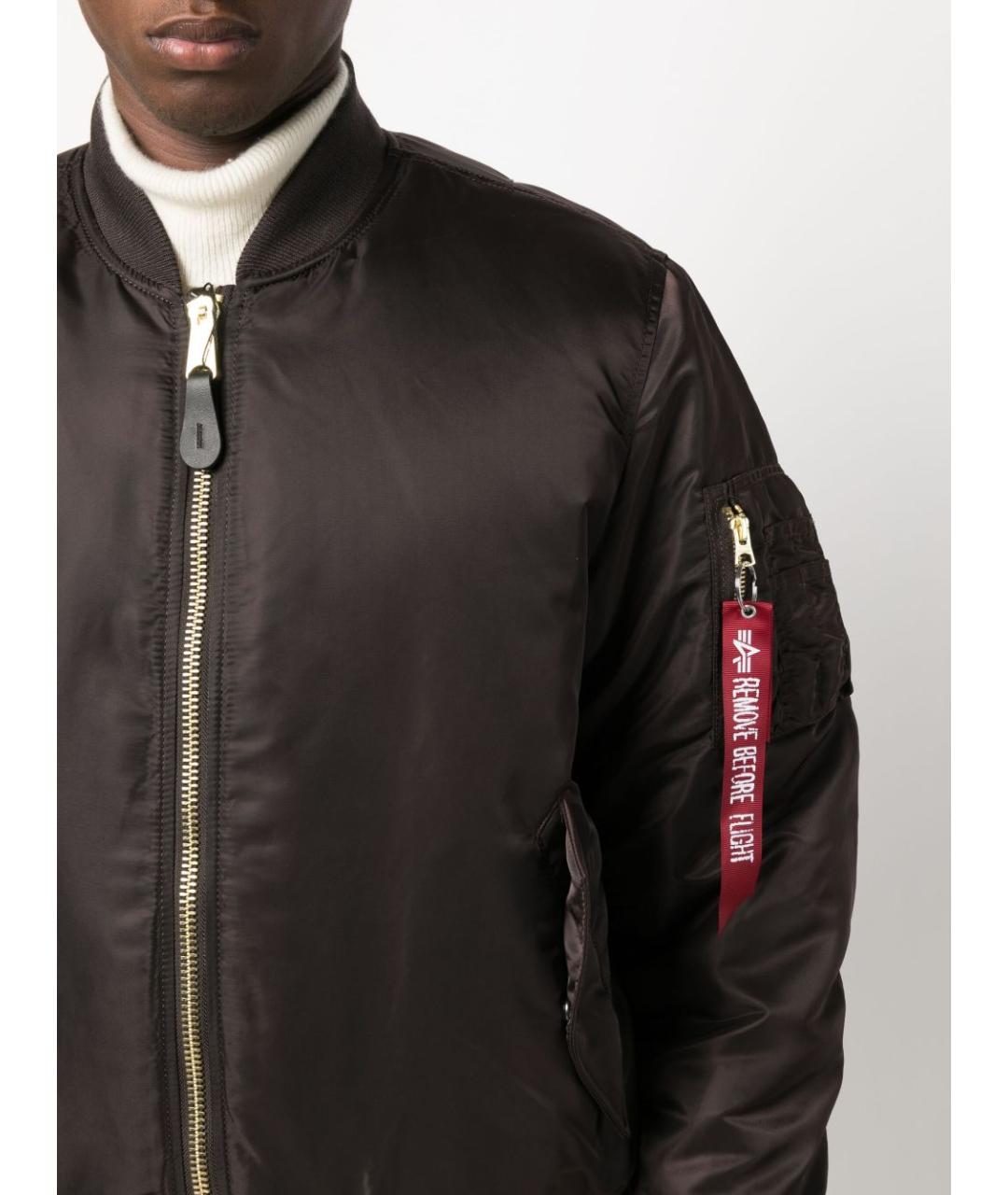 ALPHA INDUSTRIES Коричневая синтетическая куртка, фото 5