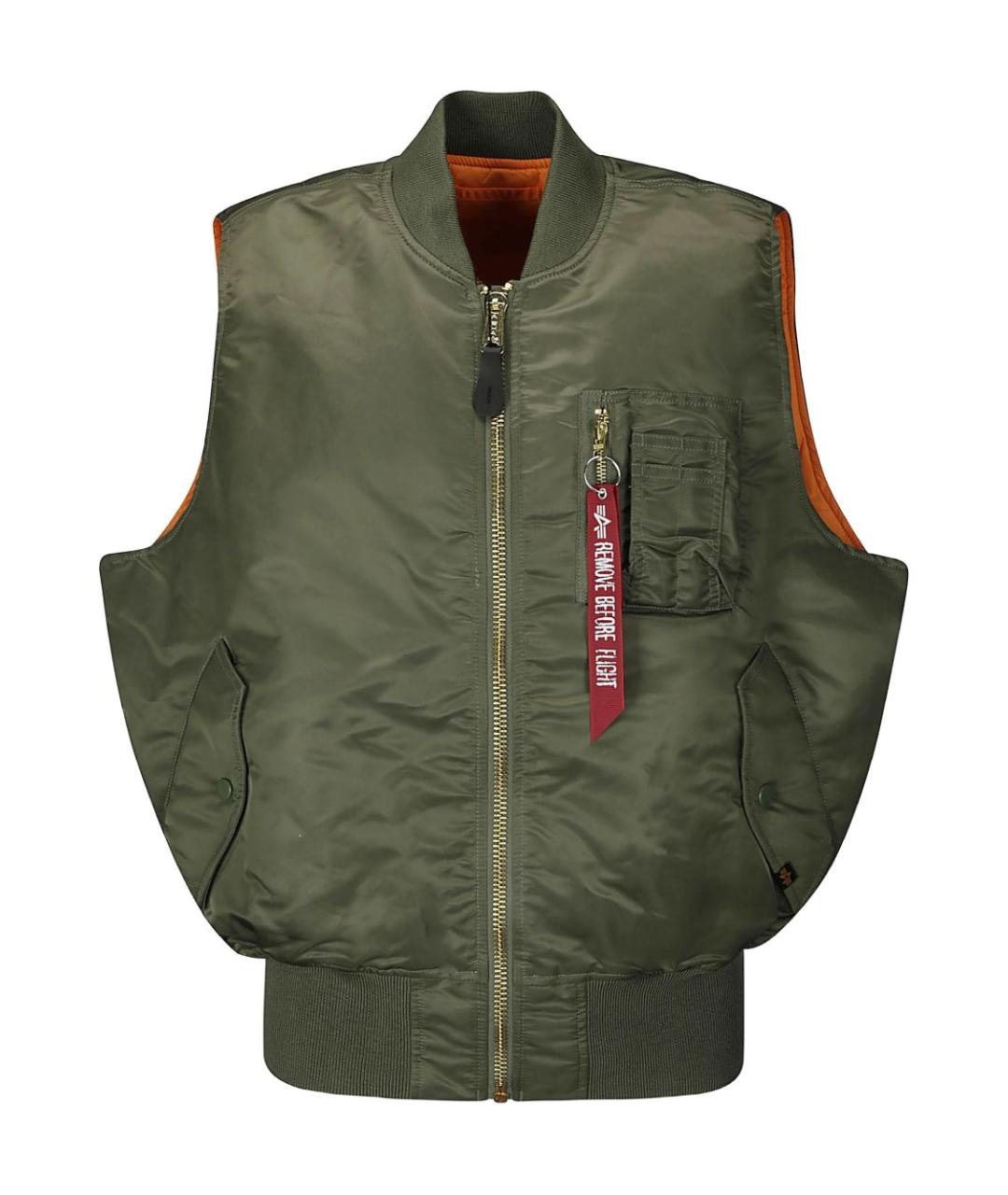 ALPHA INDUSTRIES Зеленый синтетический жилет, фото 1