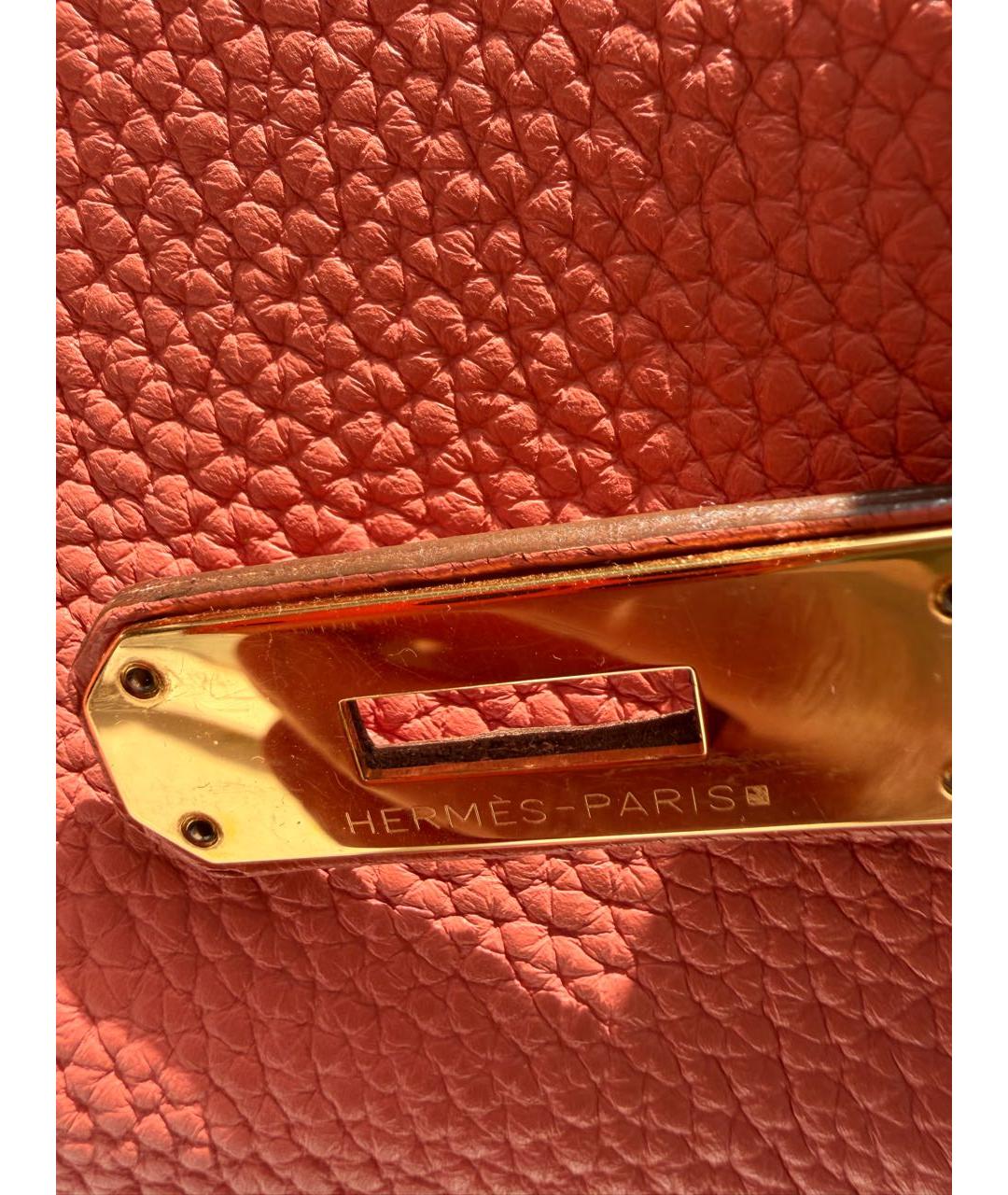 HERMES Коралловая кожаная сумка через плечо, фото 3