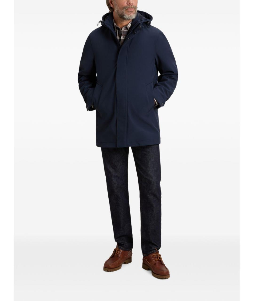 WOOLRICH Синее полиэстеровое пальто, фото 2