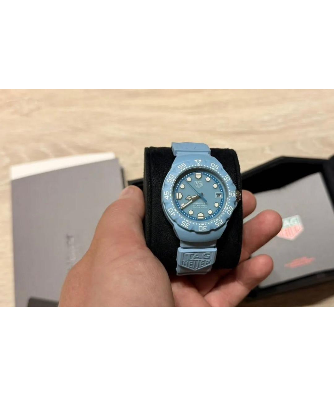 TAG HEUER Голубые стальные часы, фото 5