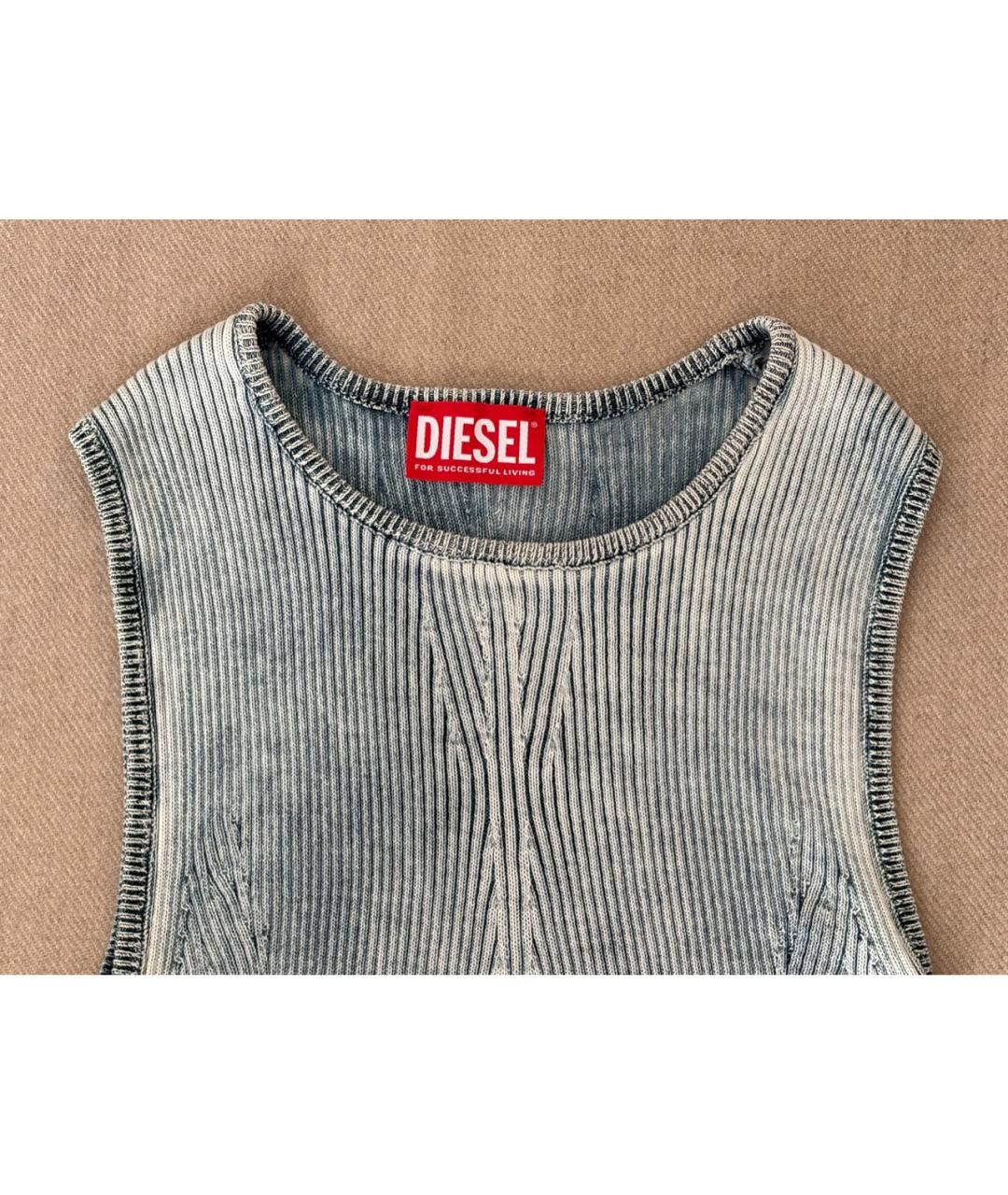 DIESEL Голубое хлопковое платье, фото 3