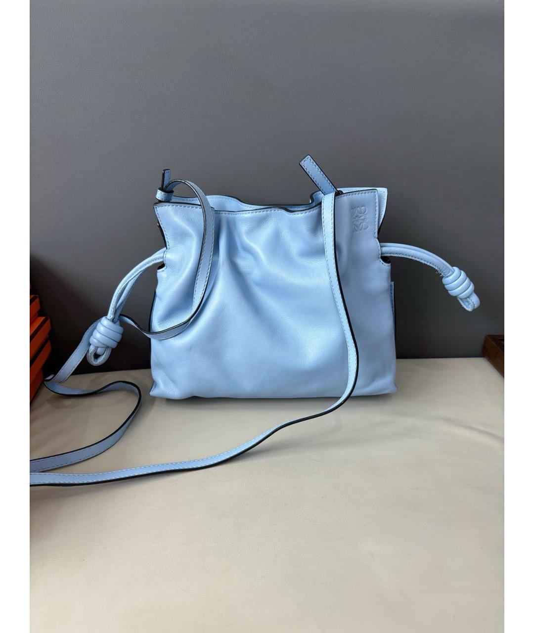 LOEWE Голубая кожаная сумка через плечо, фото 9