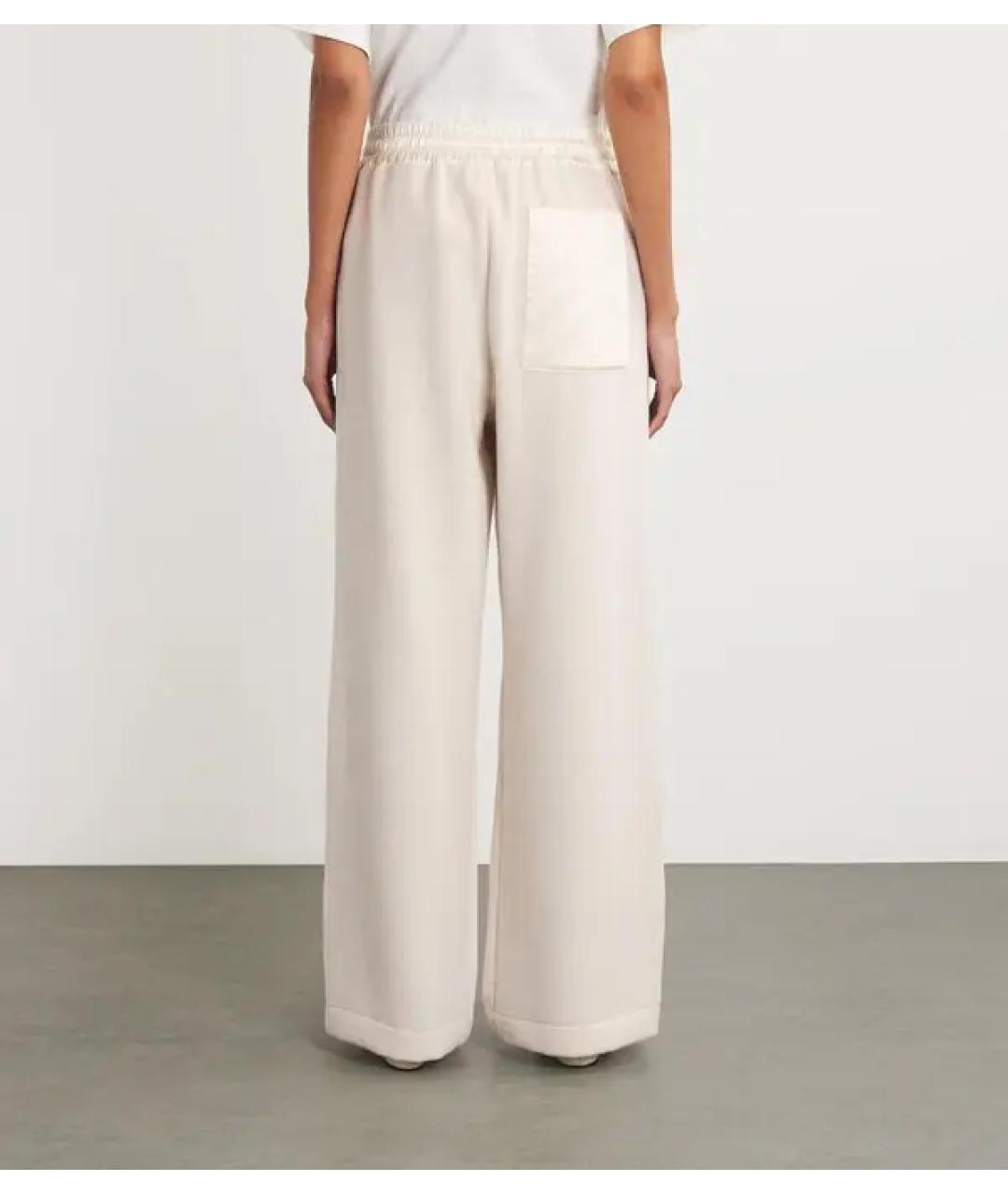 JIL SANDER Бежевые шерстяные брюки широкие, фото 5