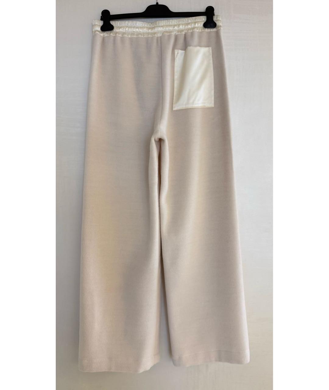 JIL SANDER Бежевые шерстяные брюки широкие, фото 3