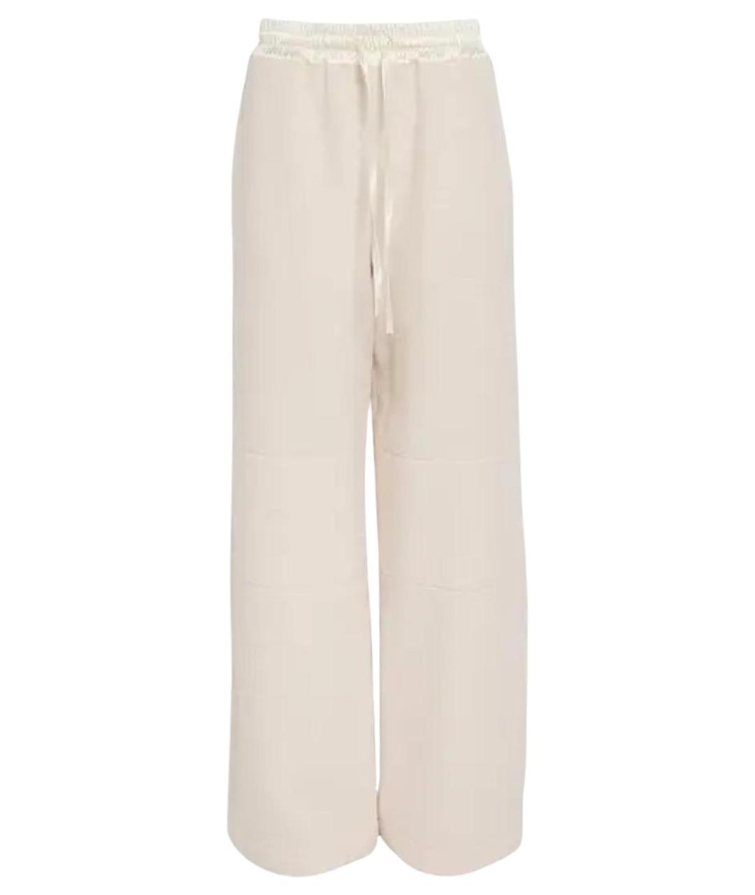 JIL SANDER Бежевые шерстяные брюки широкие, фото 1