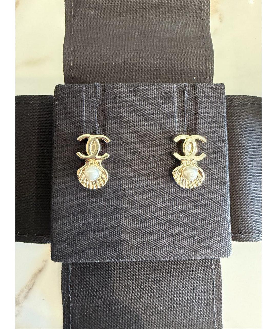 CHANEL Серебряные металлические серьги, фото 2