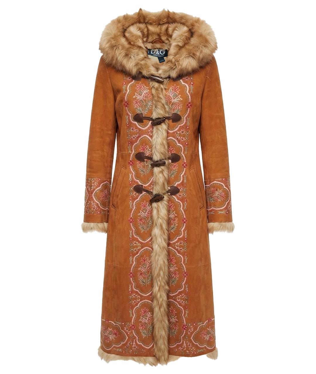 DOLCE&GABBANA Оранжевая замшевая дубленка, фото 1