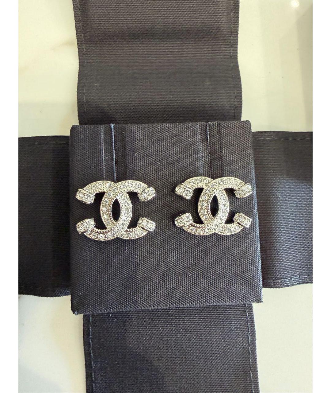 CHANEL Серебряные металлические серьги, фото 2