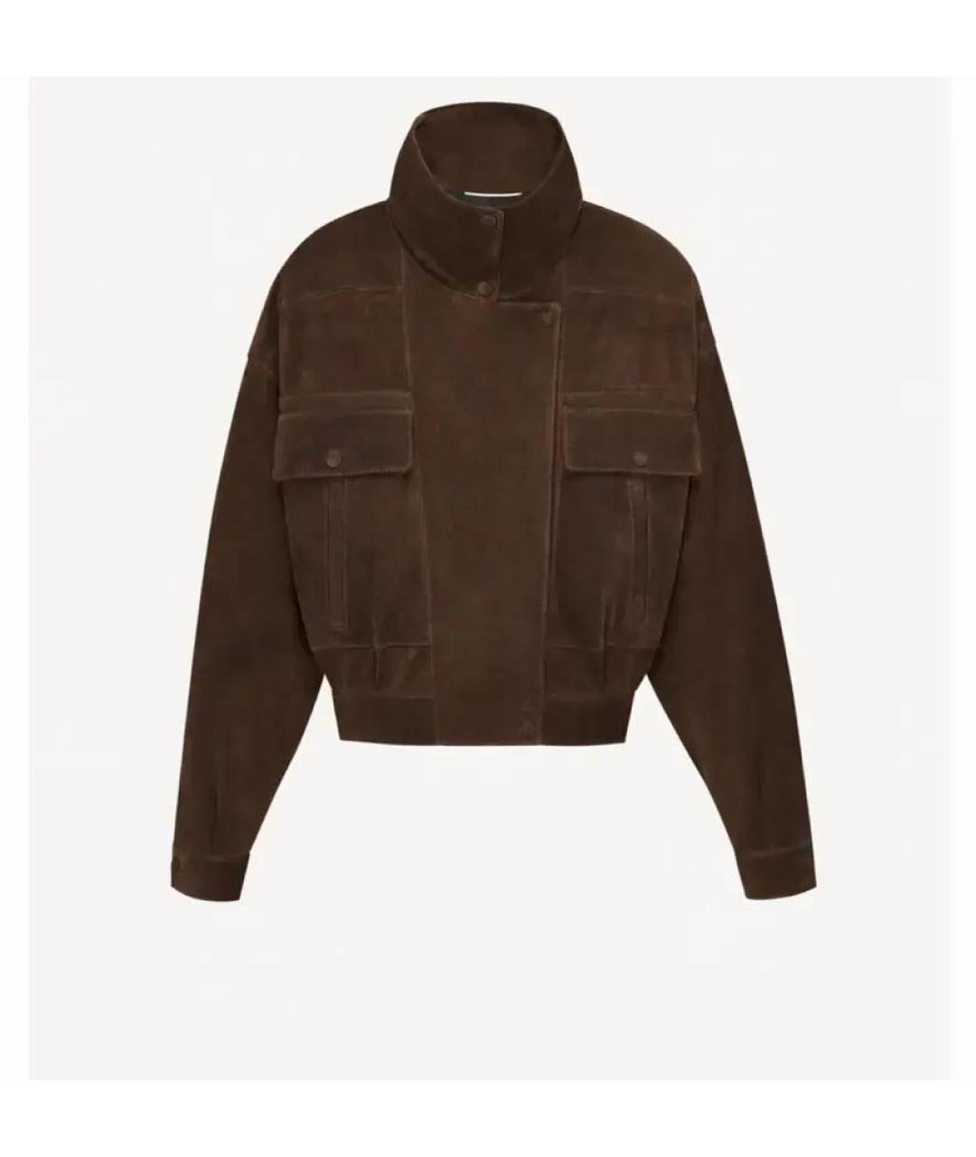 SAINT LAURENT Коричневая замшевая куртка, фото 2