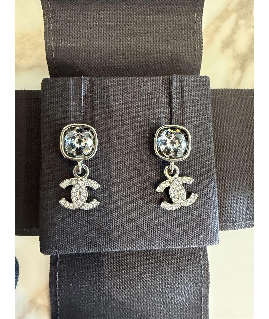 CHANEL Серебряные металлические серьги, фото 3