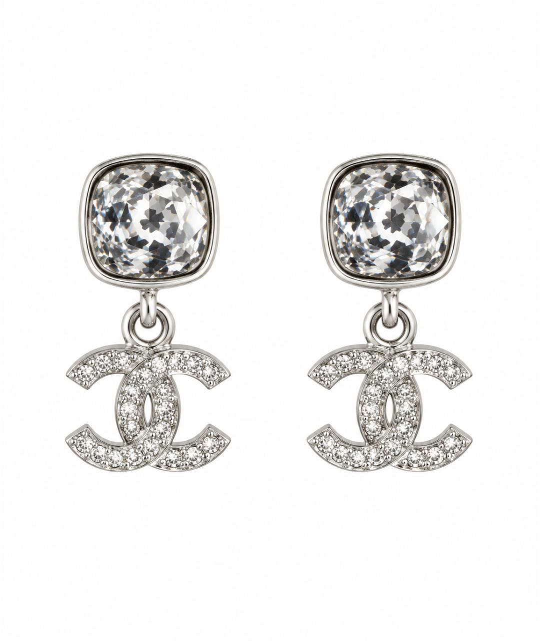 CHANEL Серебряные металлические серьги, фото 1