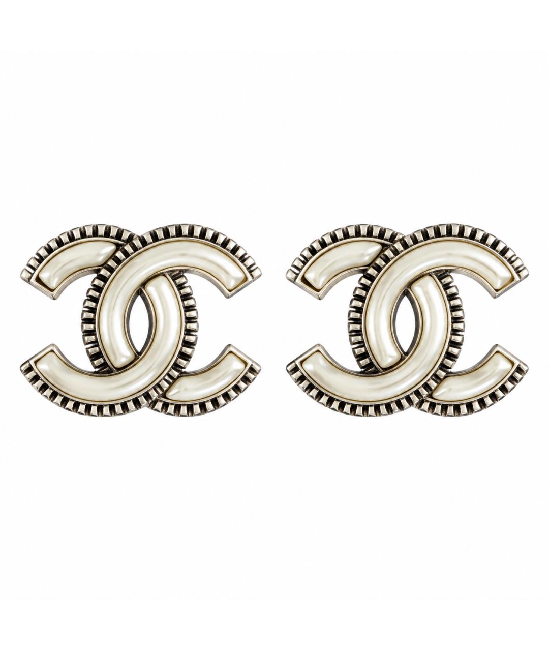 CHANEL Серебряные металлические серьги, фото 1