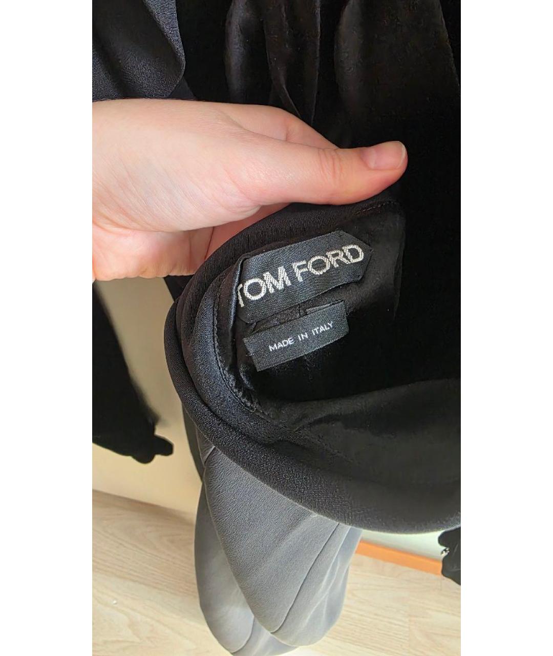 TOM FORD Черное шелковое коктейльное платье, фото 4