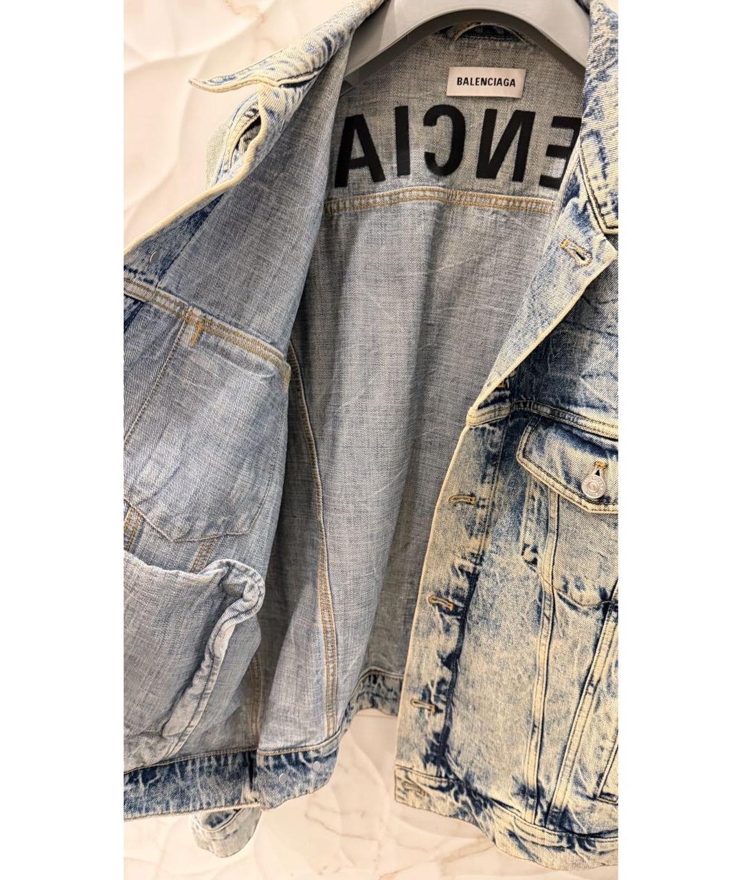 BALENCIAGA Голубая деним куртка, фото 4
