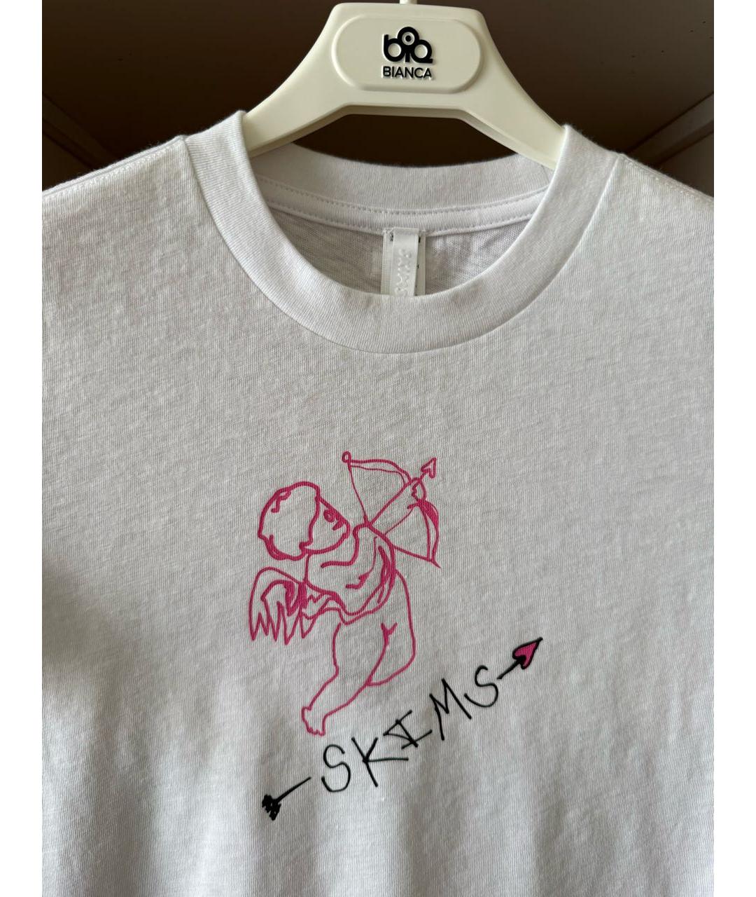 SKIMS Белая хлопковая футболка, фото 4