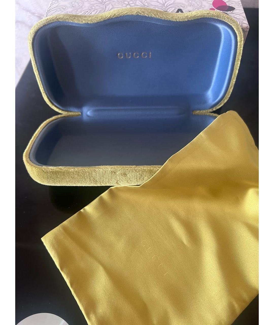GUCCI Салатовые пластиковые солнцезащитные очки, фото 4