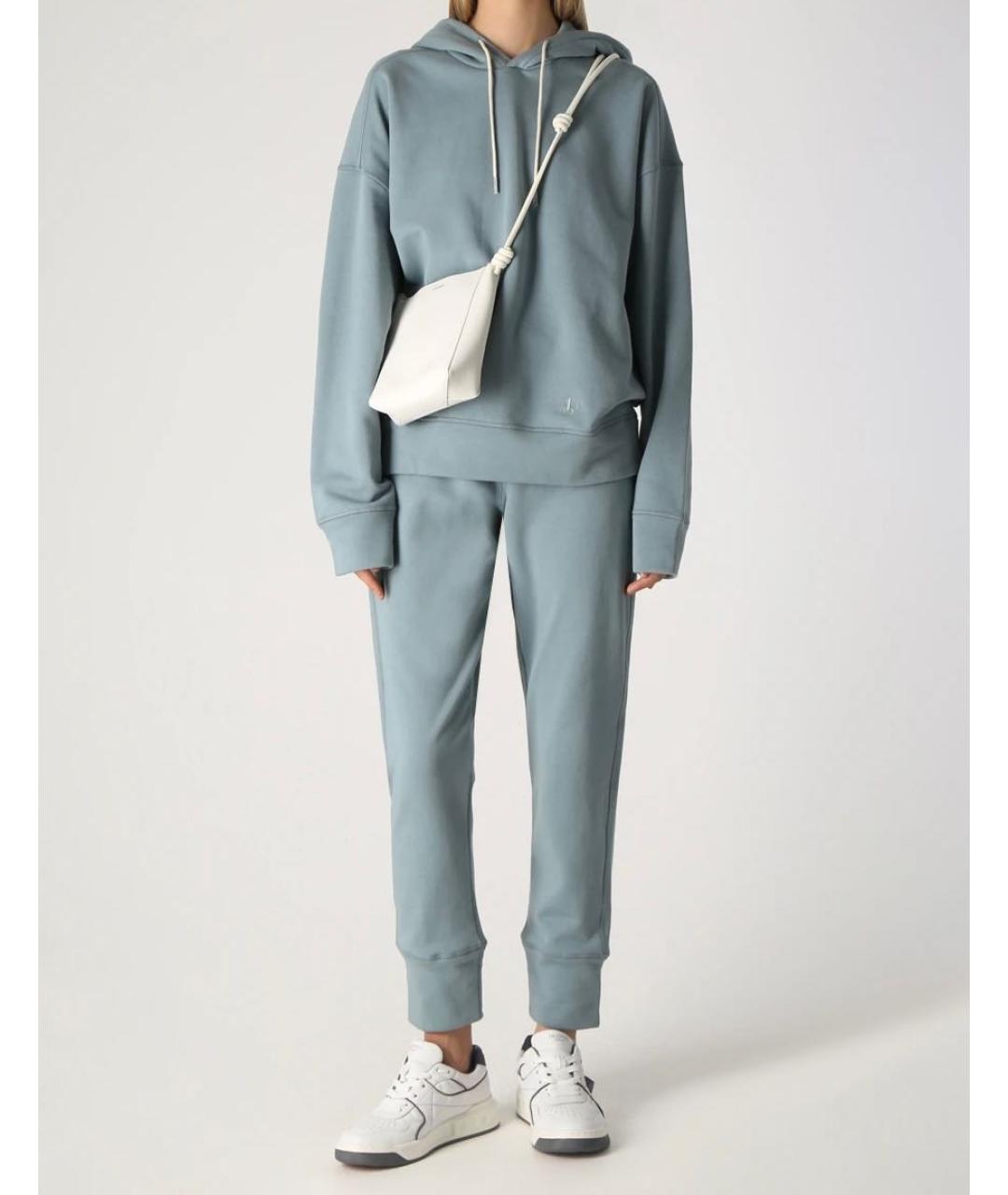 JIL SANDER Голубые хлопковые спортивные брюки и шорты, фото 5