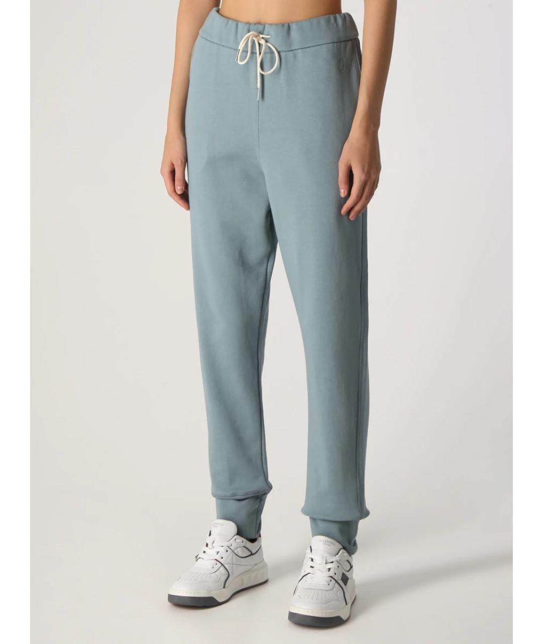 JIL SANDER Голубые хлопковые спортивные брюки и шорты, фото 2