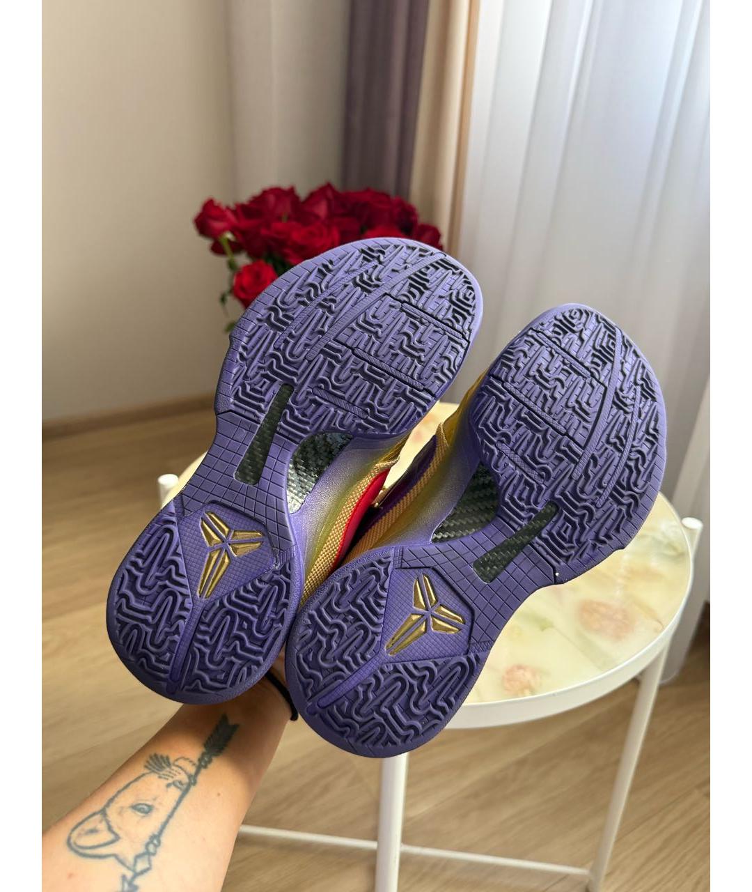 NIKE Золотые текстильные кроссовки, фото 3