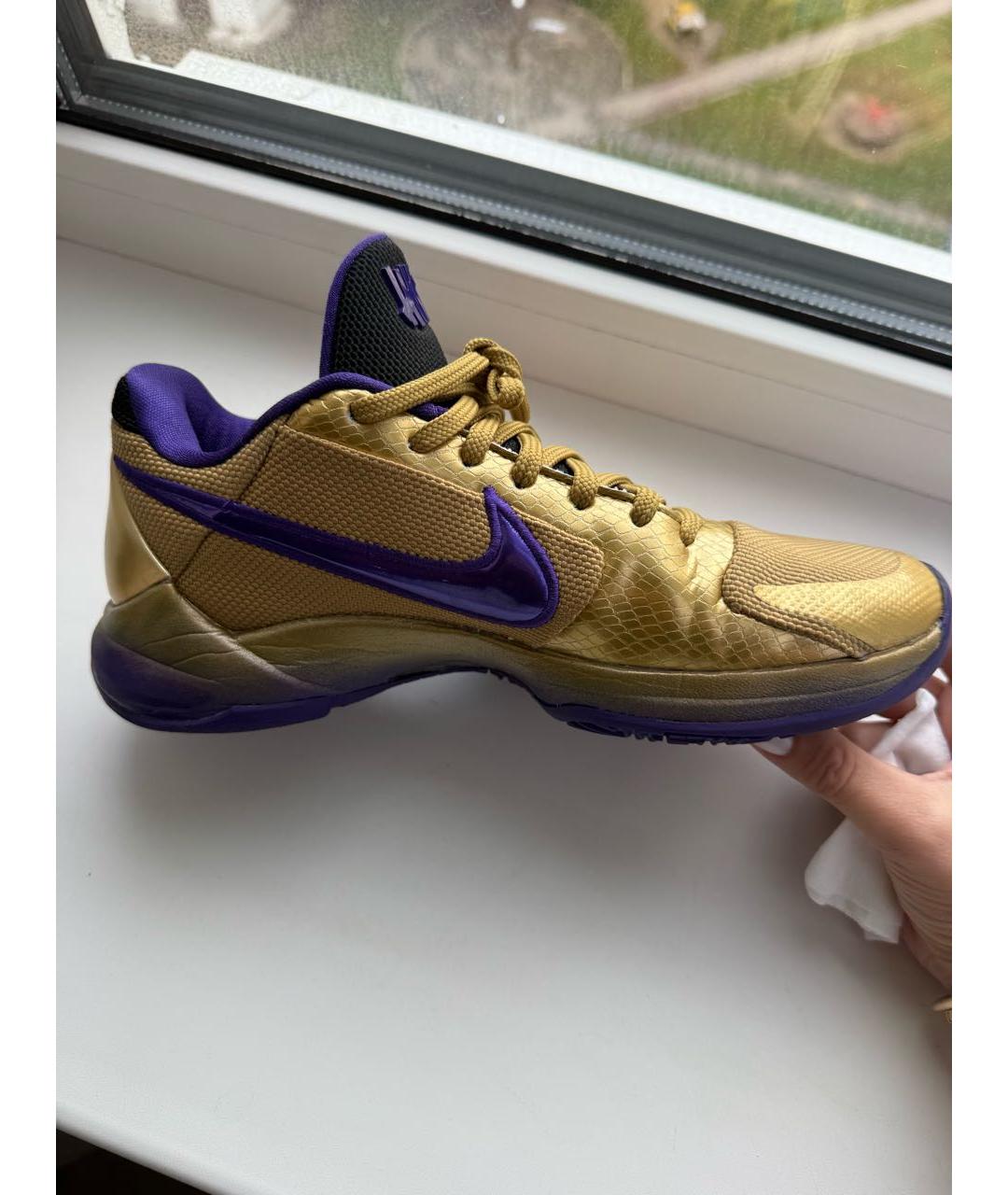 NIKE Золотые текстильные кроссовки, фото 6