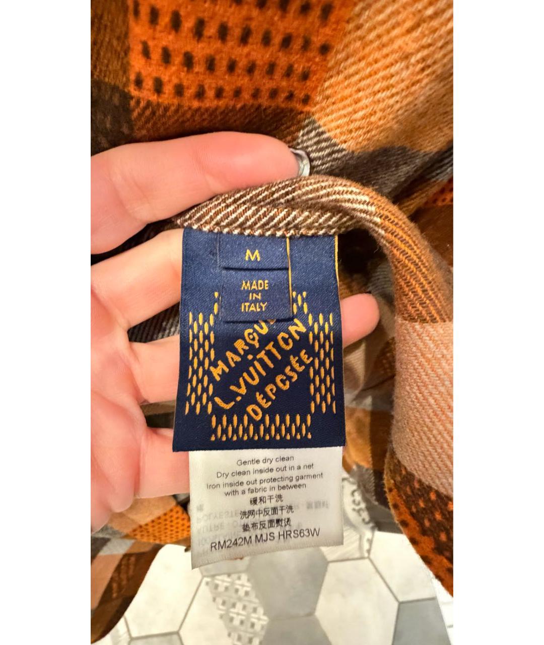 LOUIS VUITTON Оранжевая шерстяная рубашка, фото 5