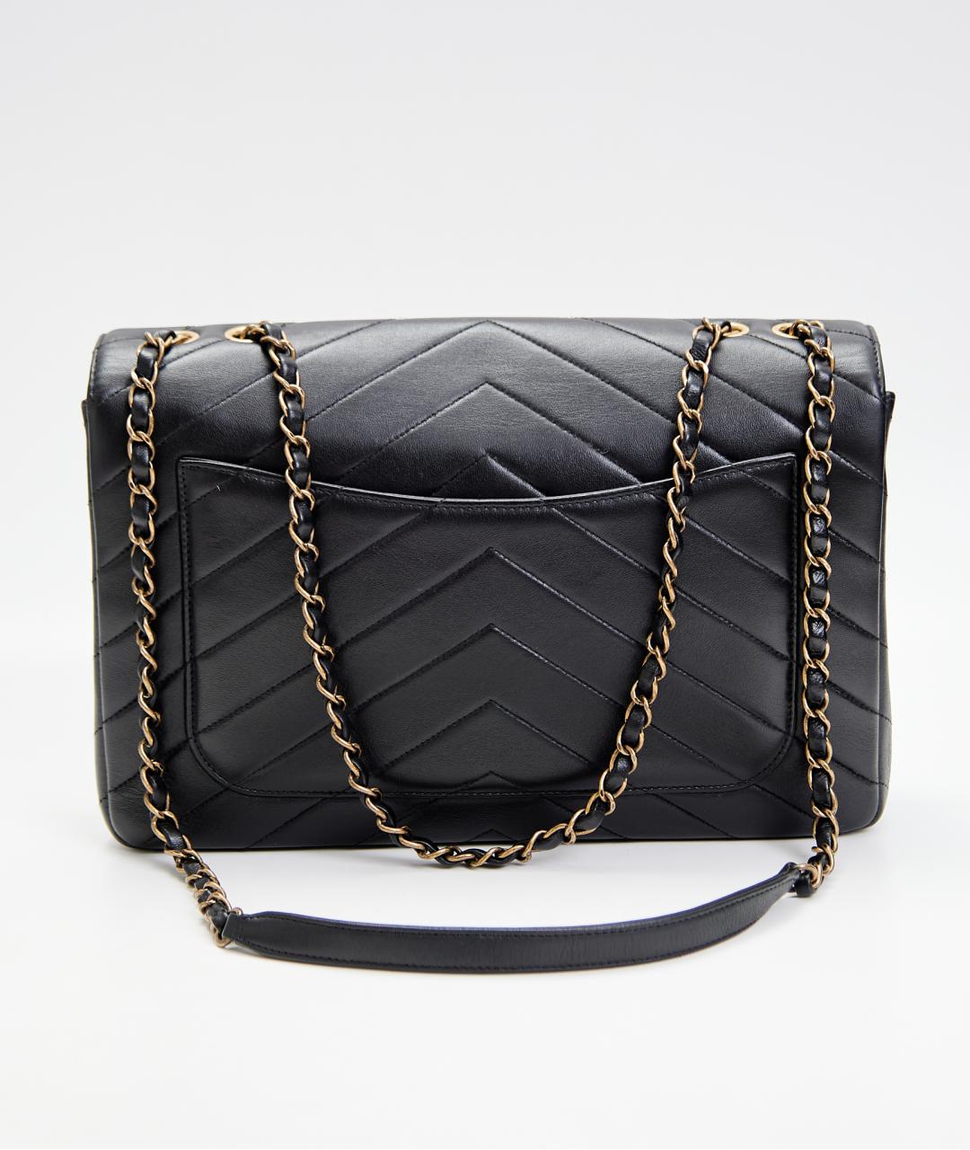 CHANEL Черная кожаная сумка через плечо, фото 4