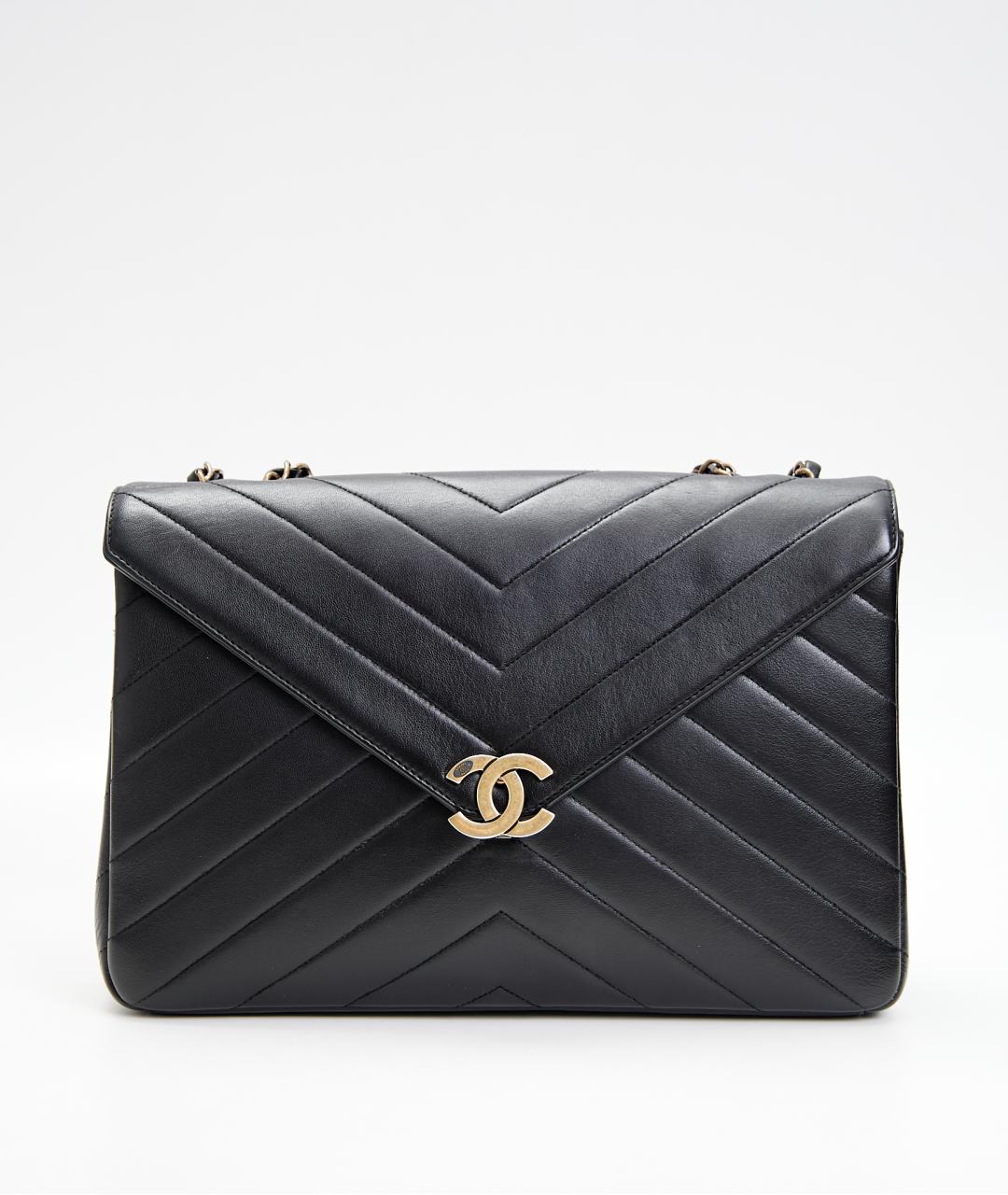 CHANEL Черная кожаная сумка через плечо, фото 6