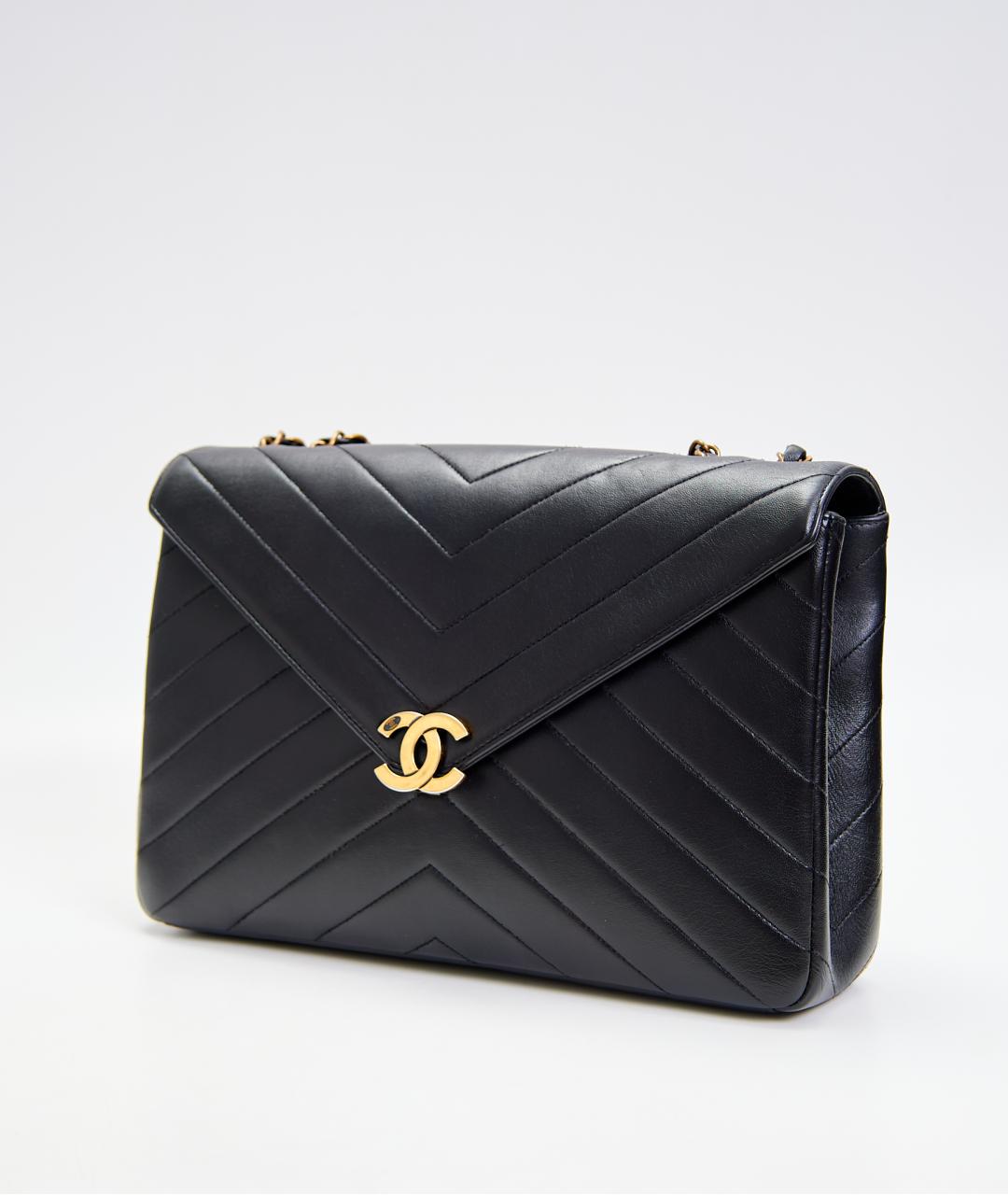 CHANEL Черная кожаная сумка через плечо, фото 2