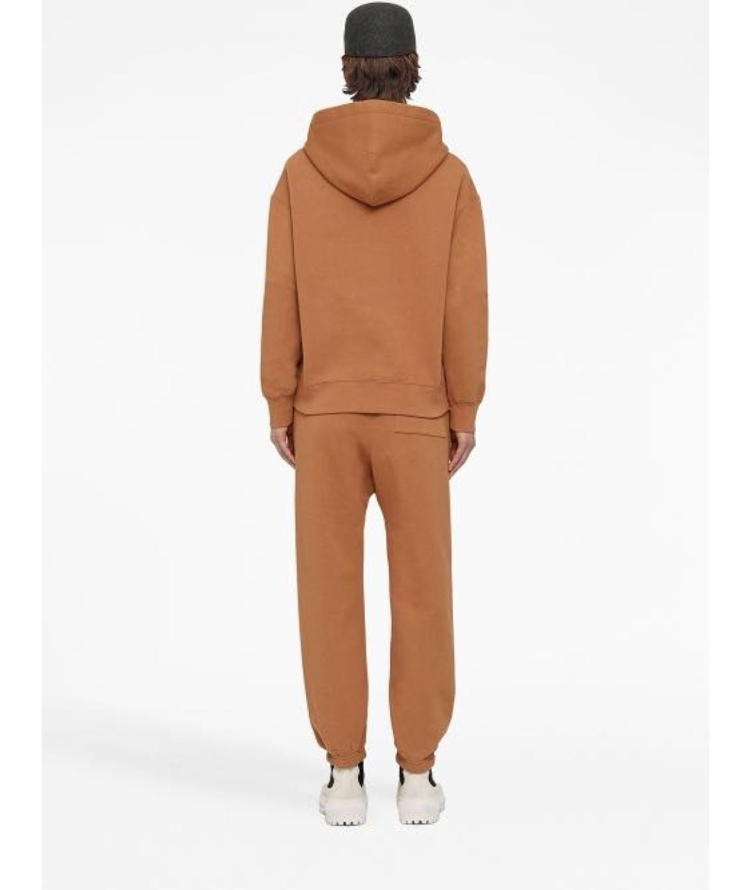JIL SANDER Коричневые хлопковые спортивные брюки и шорты, фото 3