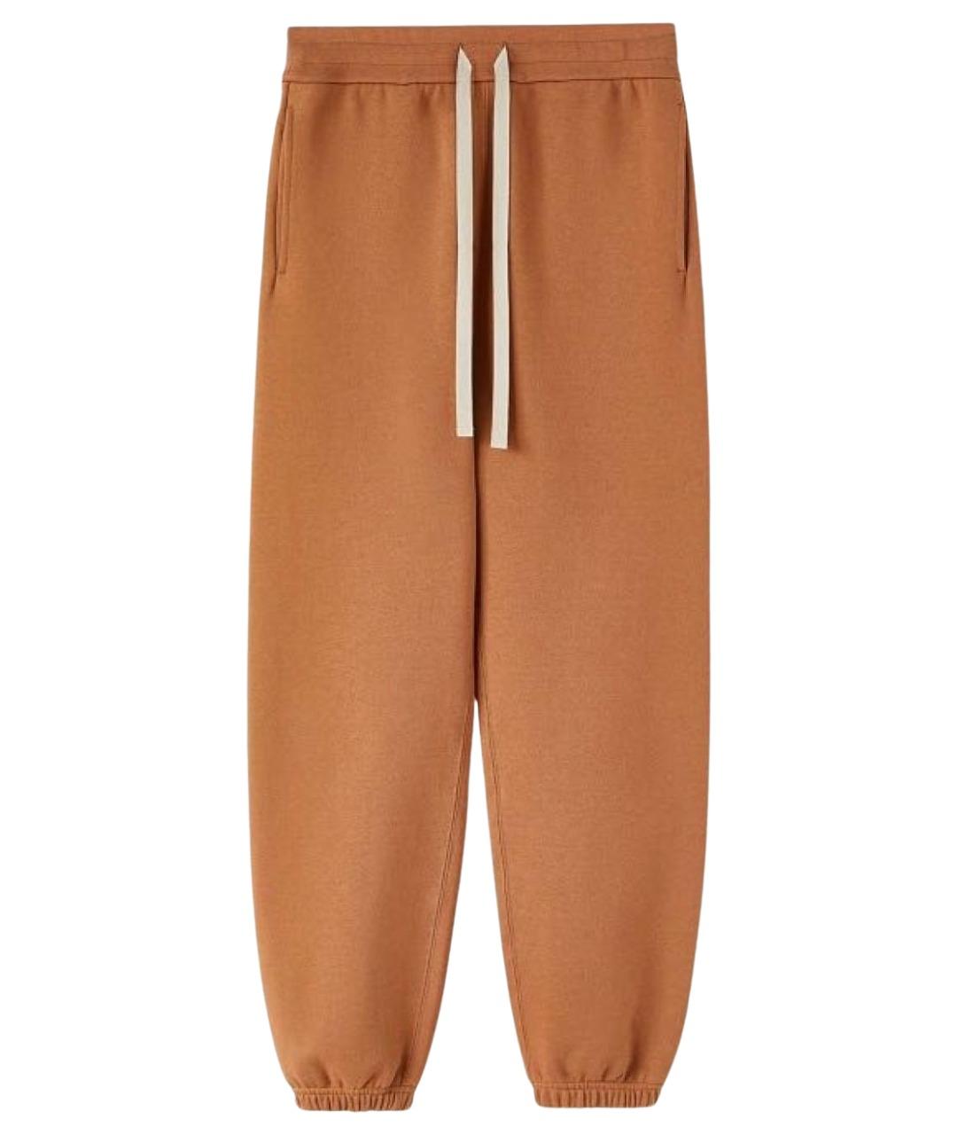 JIL SANDER Коричневые хлопковые спортивные брюки и шорты, фото 1