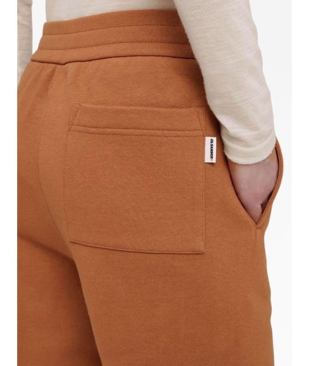 JIL SANDER Коричневые хлопковые спортивные брюки и шорты, фото 4