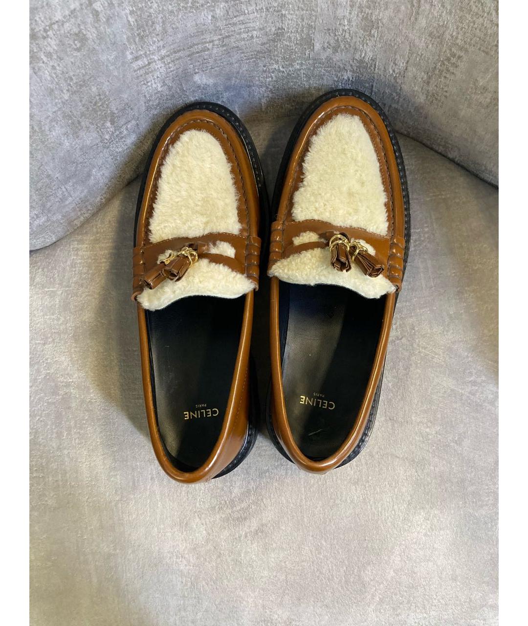 CELINE Коричневые лоферы из лакированной кожи, фото 4