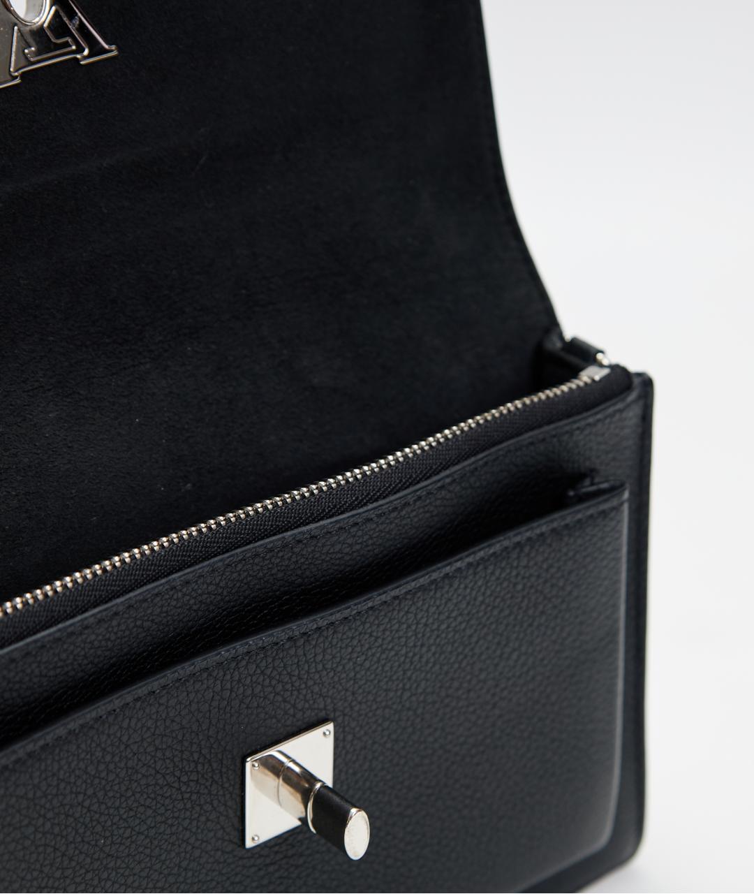 LOUIS VUITTON Черная кожаная сумка через плечо, фото 6