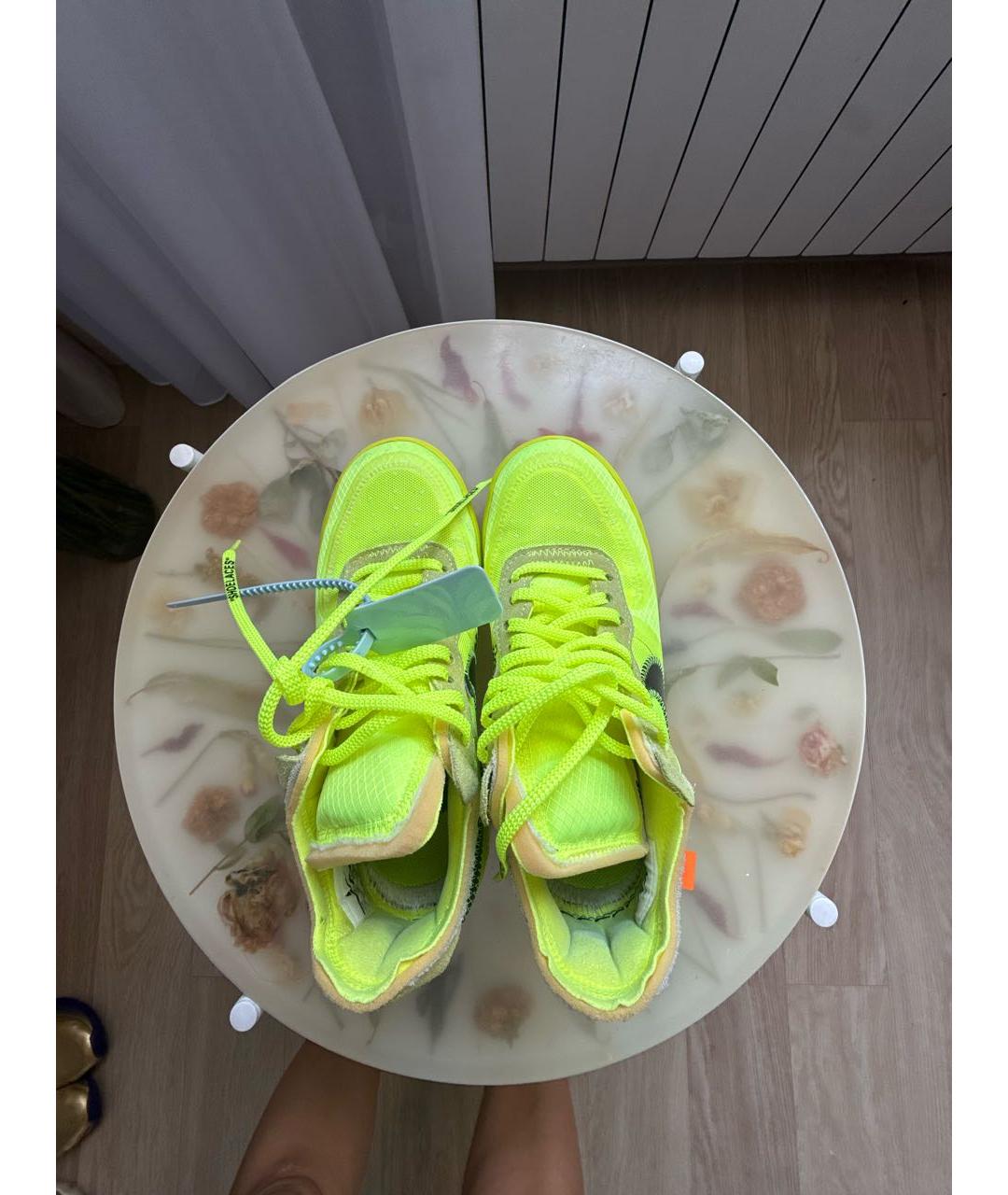 NIKE X OFF-WHITE Салатовые текстильные кроссовки, фото 2
