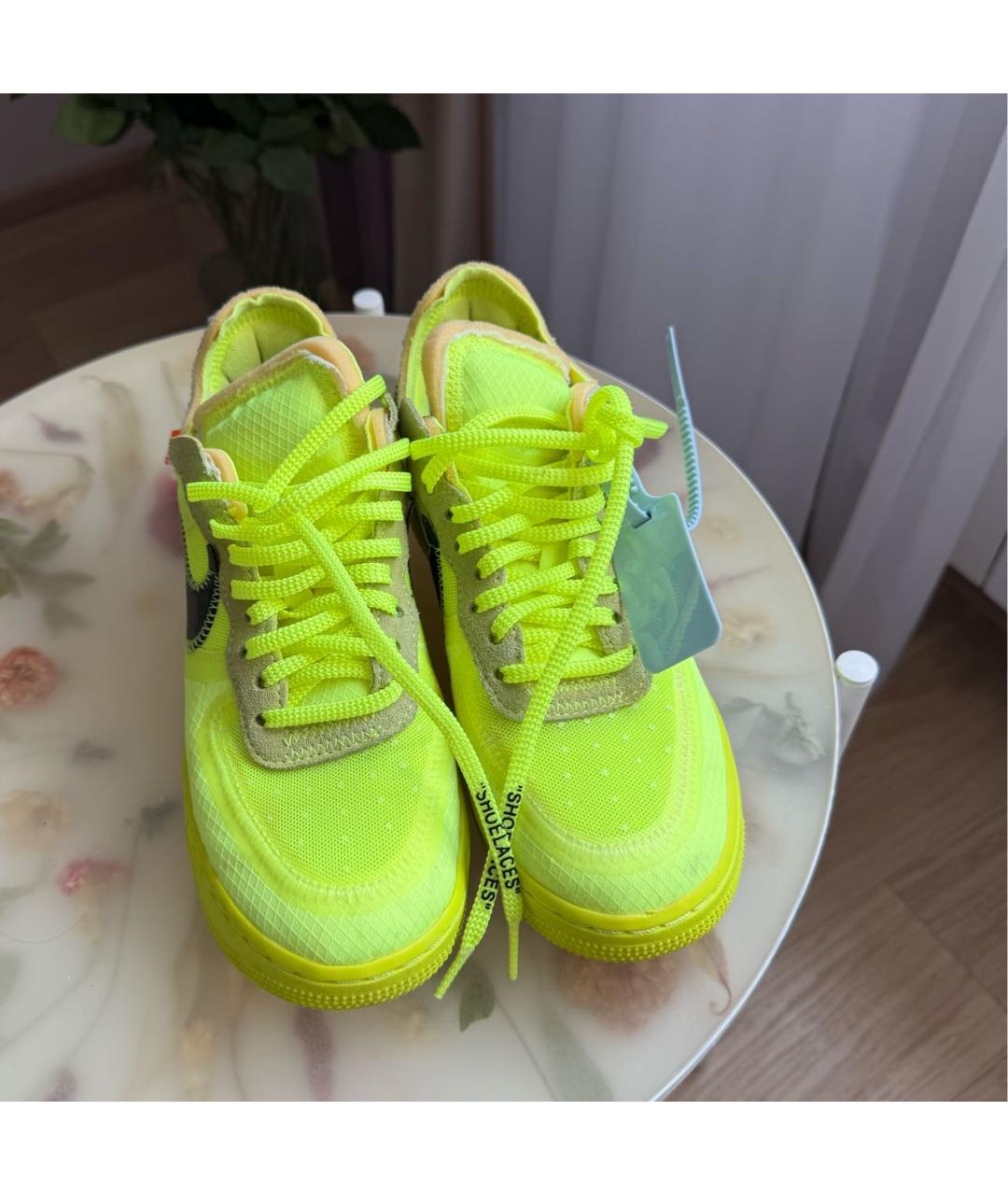 NIKE X OFF-WHITE Салатовые текстильные кроссовки, фото 3