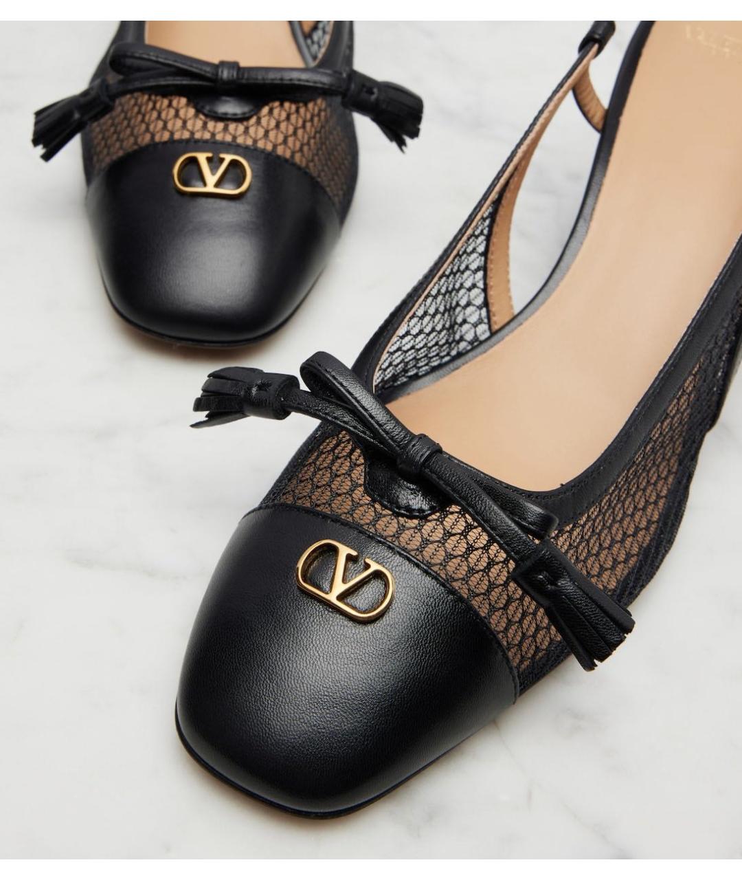 VALENTINO Черные кожаные босоножки, фото 3