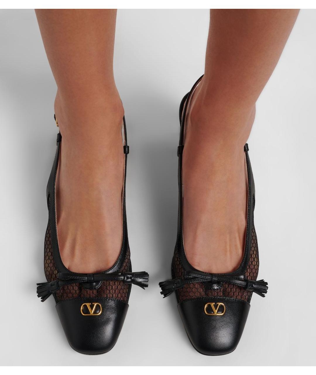 VALENTINO Черные кожаные босоножки, фото 2