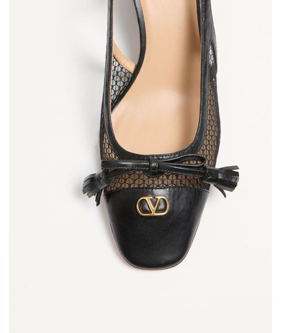VALENTINO Черные кожаные босоножки, фото 7