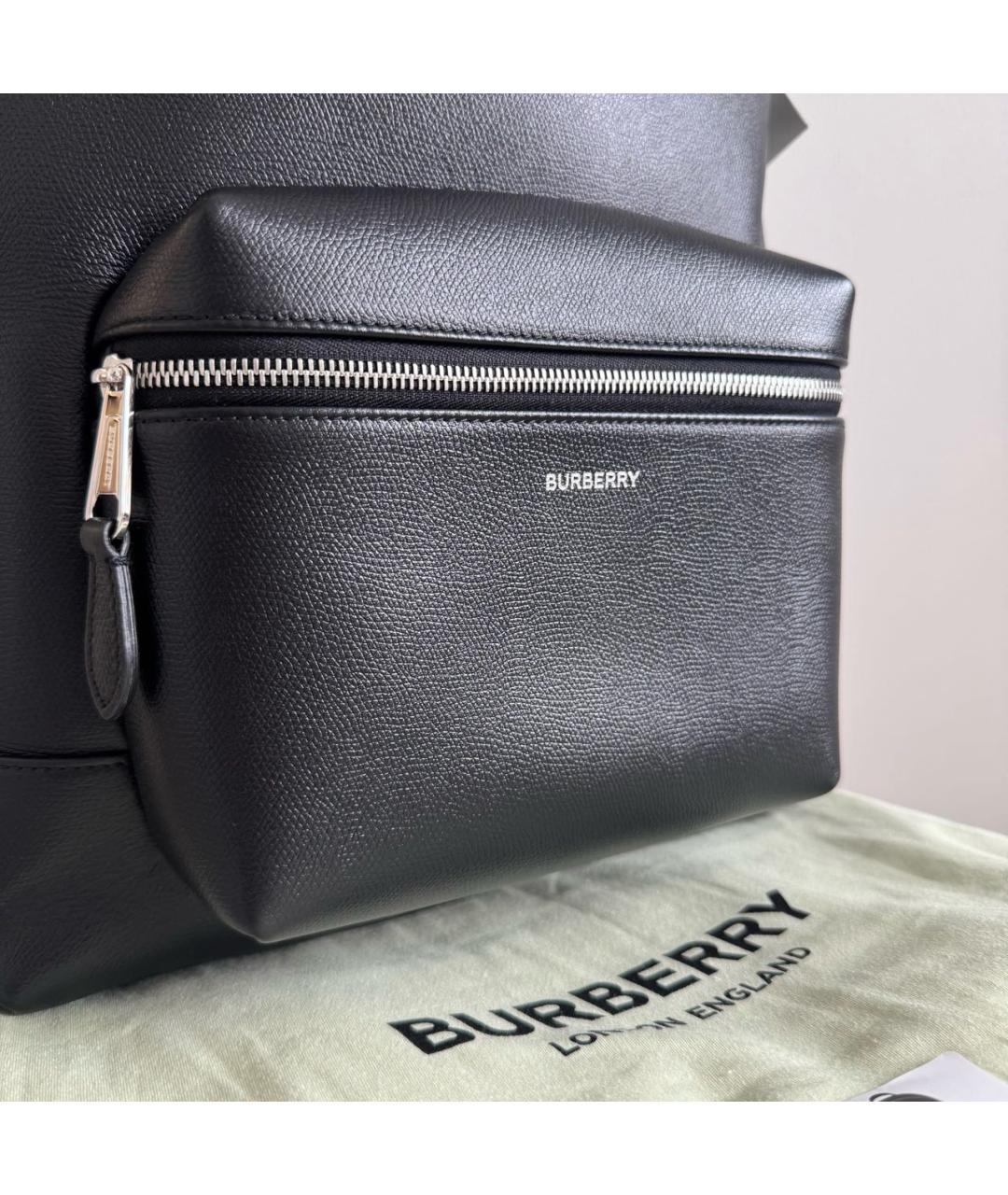 BURBERRY Черный кожаный рюкзак, фото 6