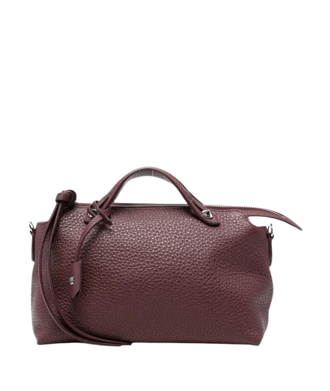 FENDI Бордовая кожаная сумка тоут, фото 1