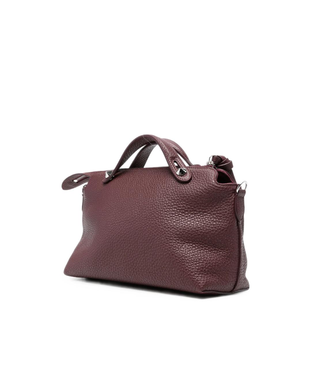 FENDI Бордовая кожаная сумка тоут, фото 3