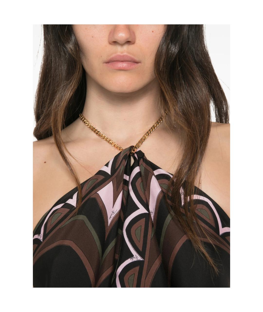 PUCCI Черная шелковая майка, фото 5
