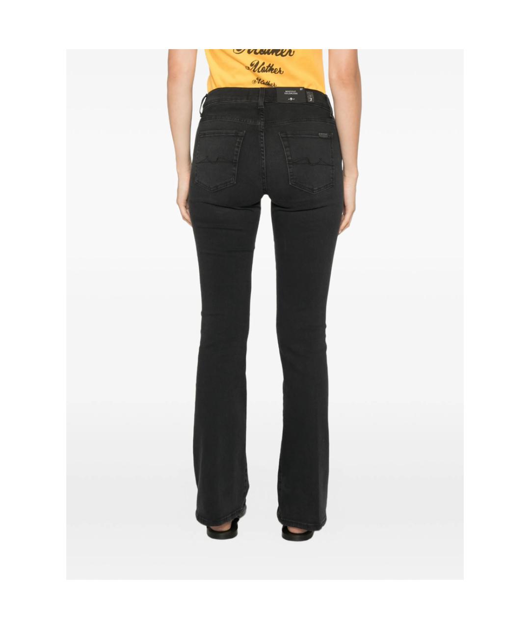 7 FOR ALL MANKIND Черные хлопковые прямые джинсы, фото 4